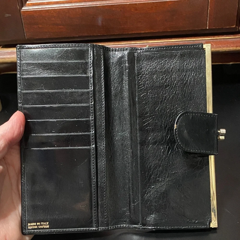 Vintage slim Black Leather Wallet